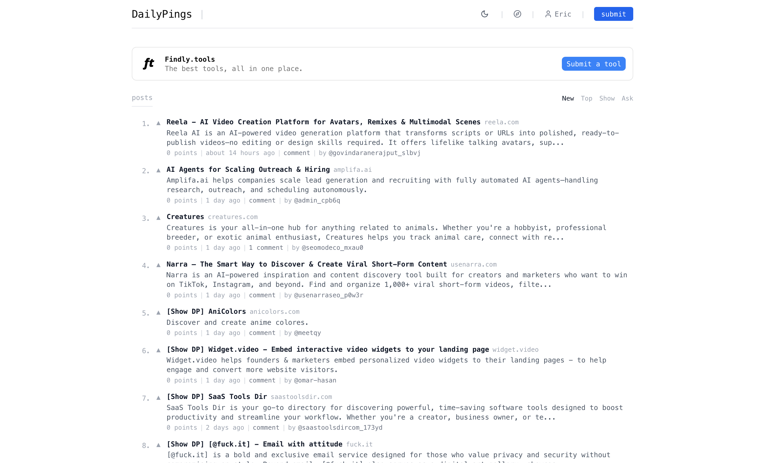 DailyPings app screenshot