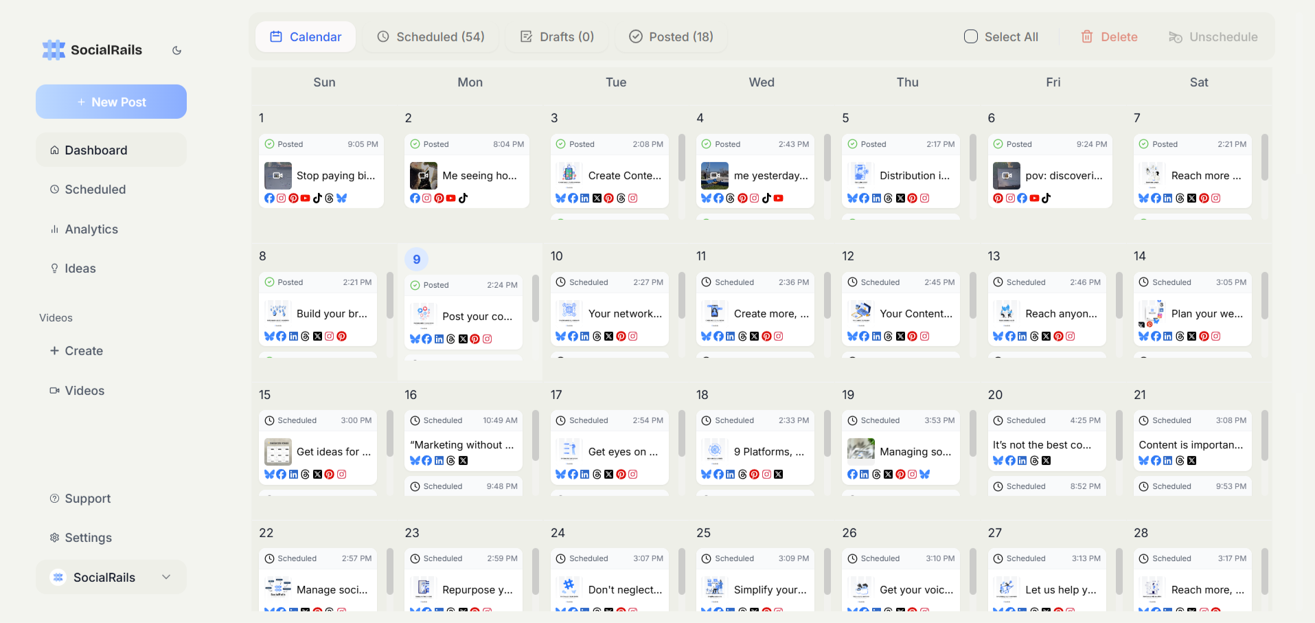 SocialRails app screenshot