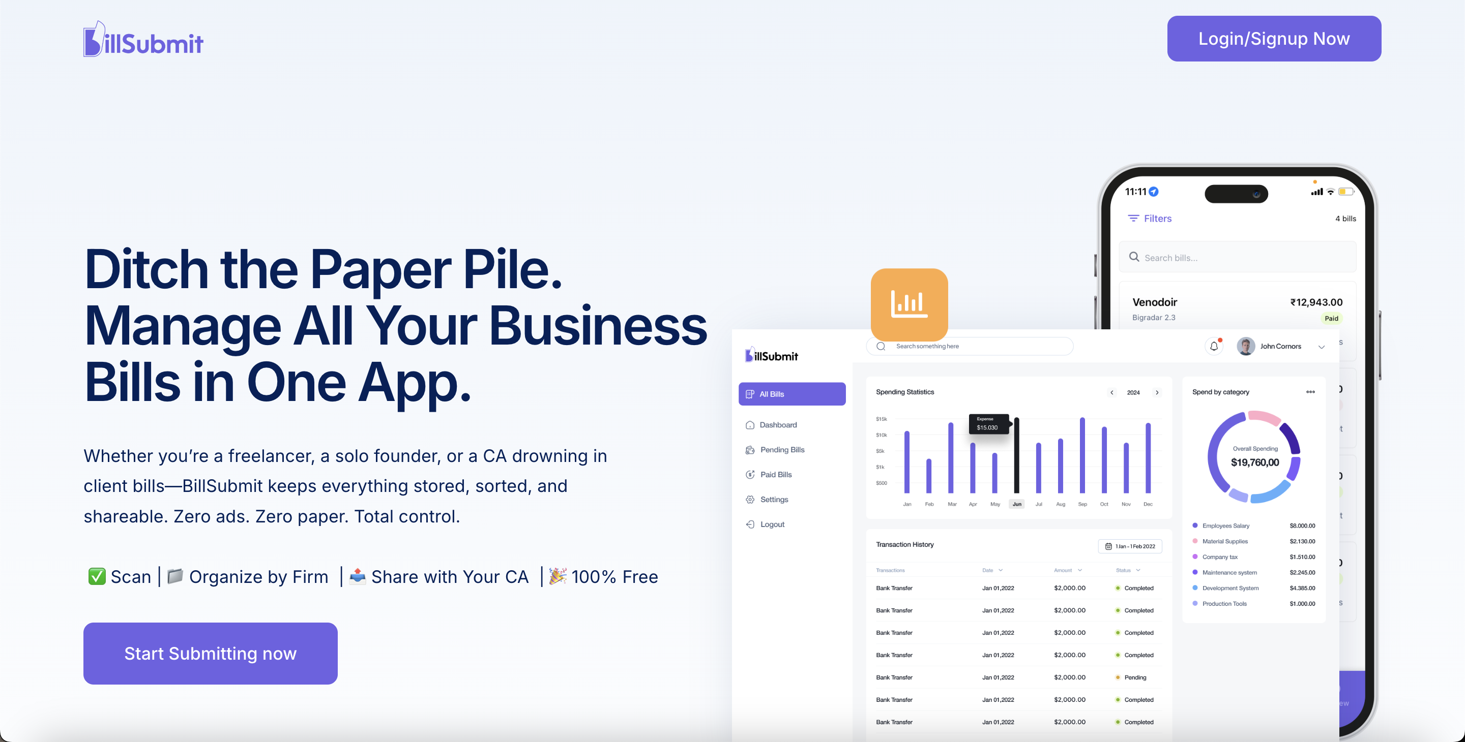 BillSubmit app screenshot