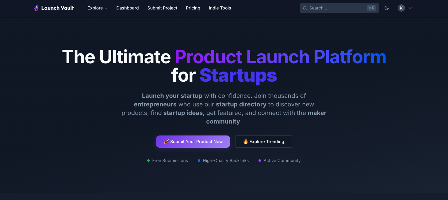 Launch Vault app screenshot