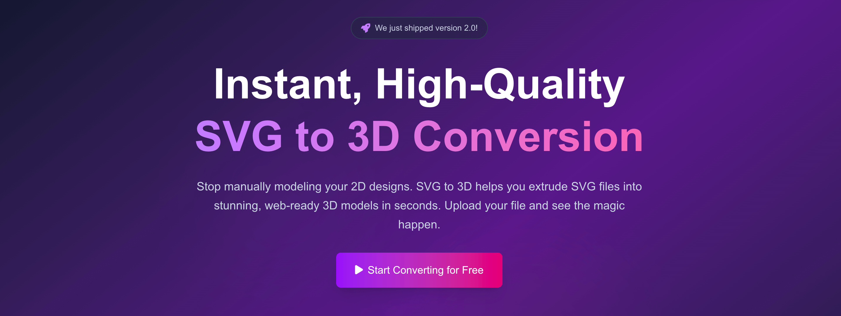 SVG to 3D app screenshot