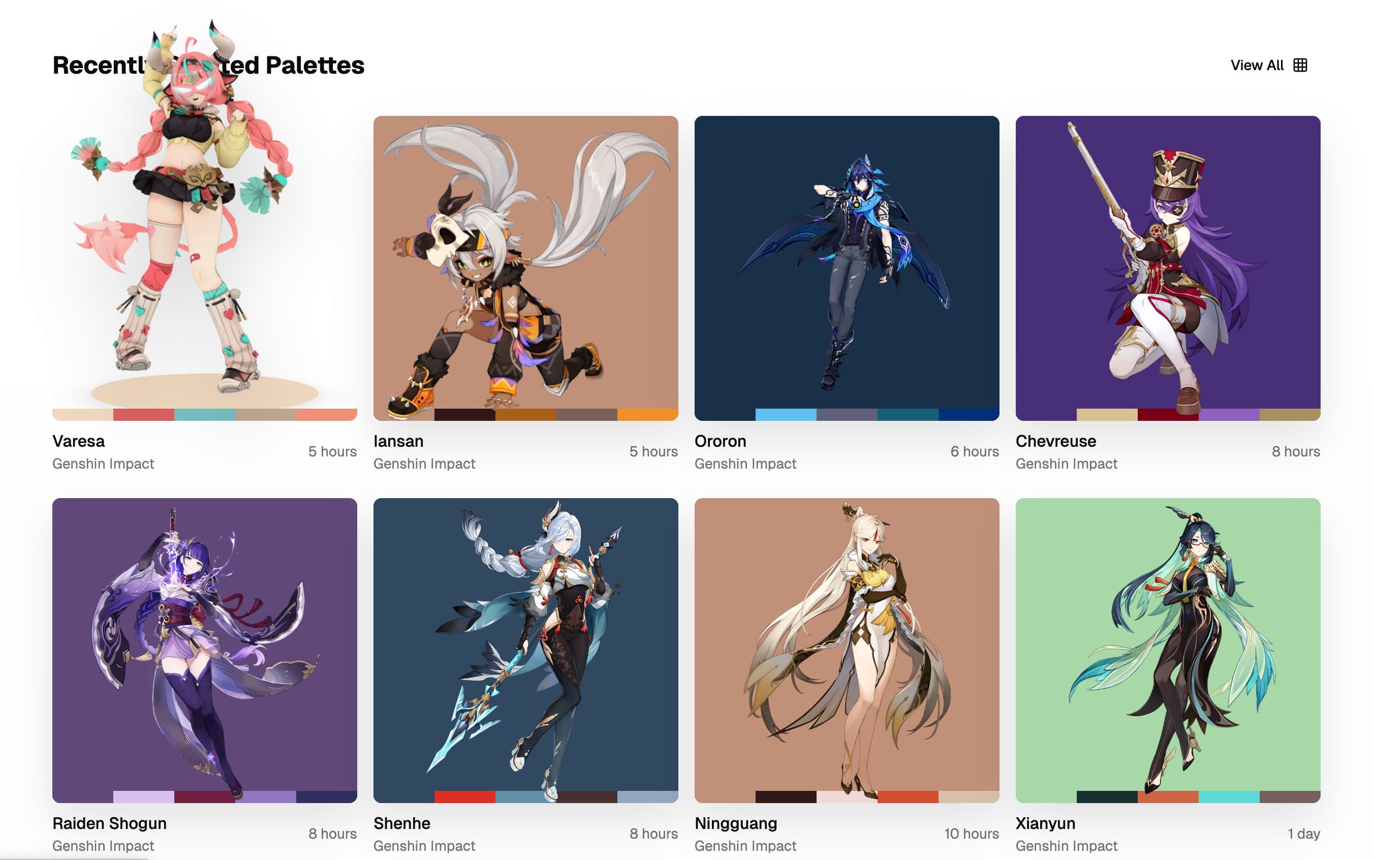 AniColors - Discover anime colors app screenshot