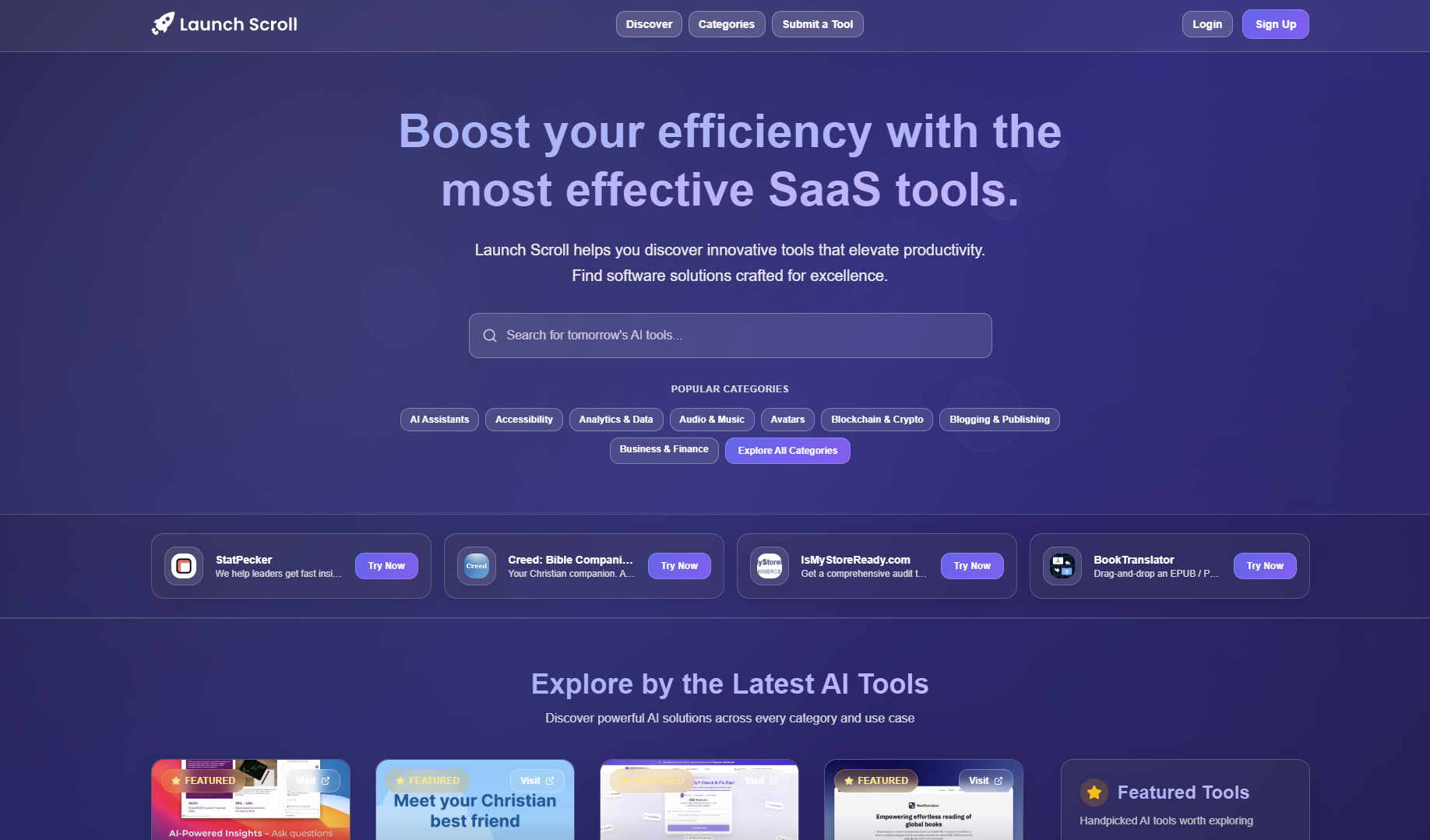 Launch Scroll app screenshot