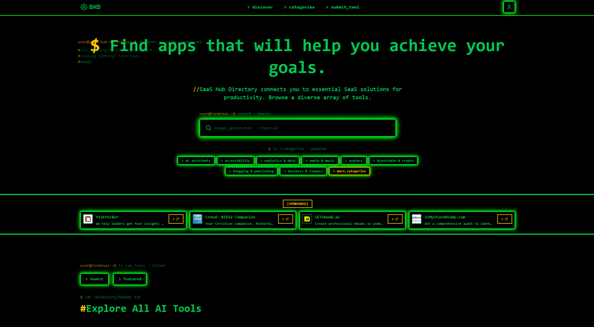 SaaS Hub Directory app screenshot