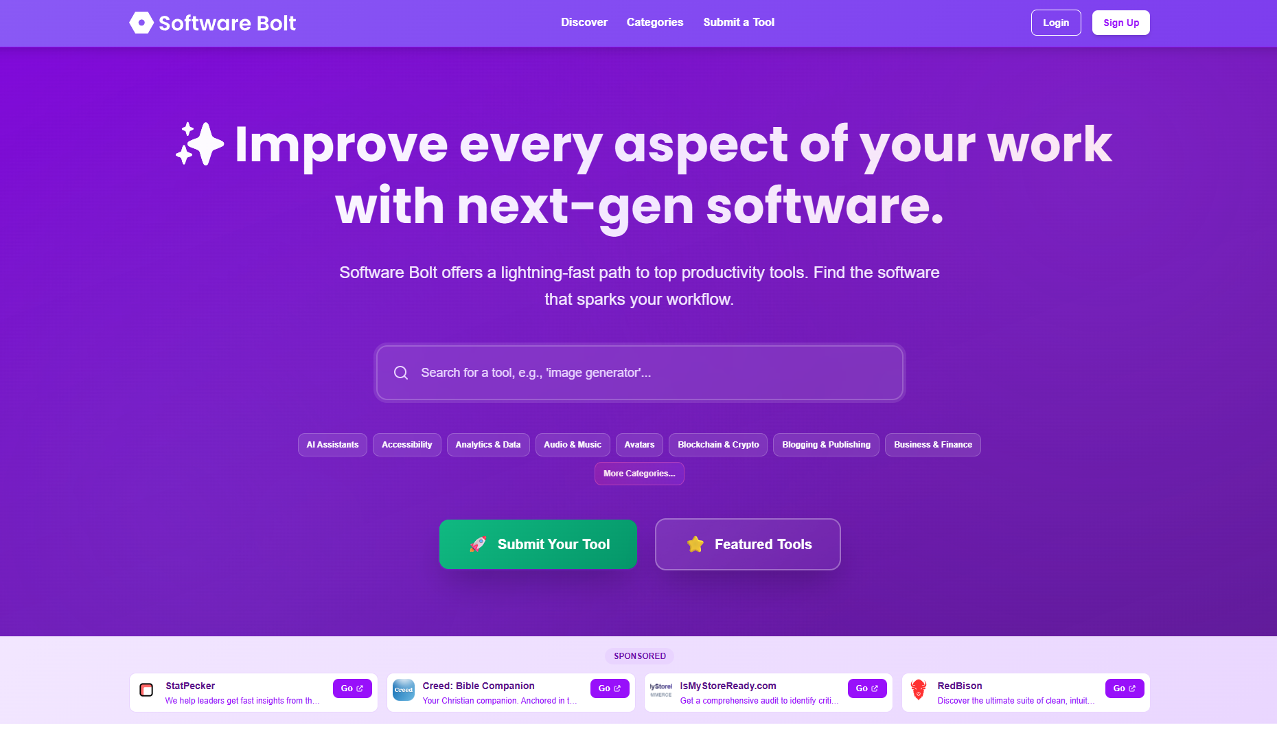 Software Bolt app screenshot