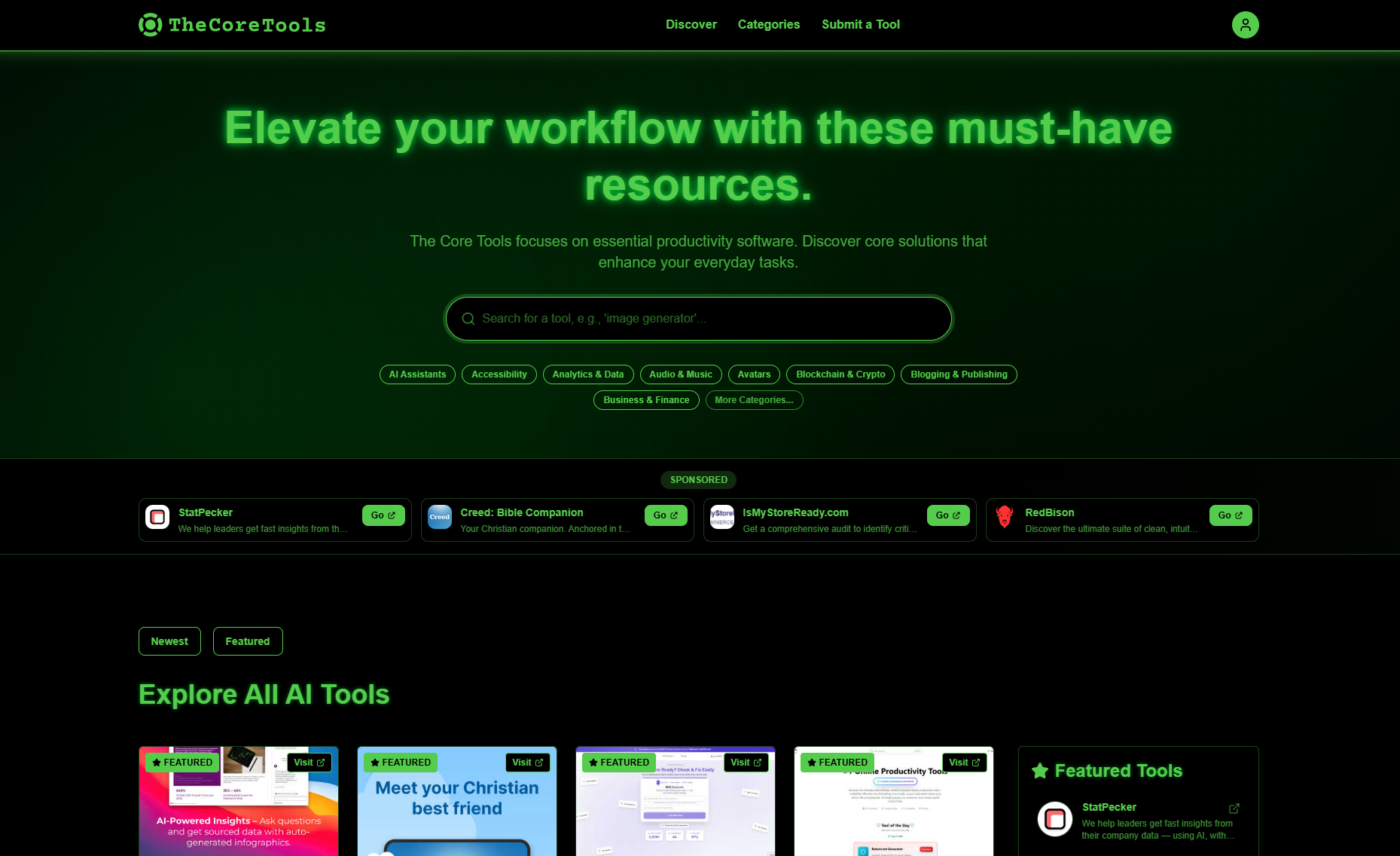 The Core Tools app screenshot