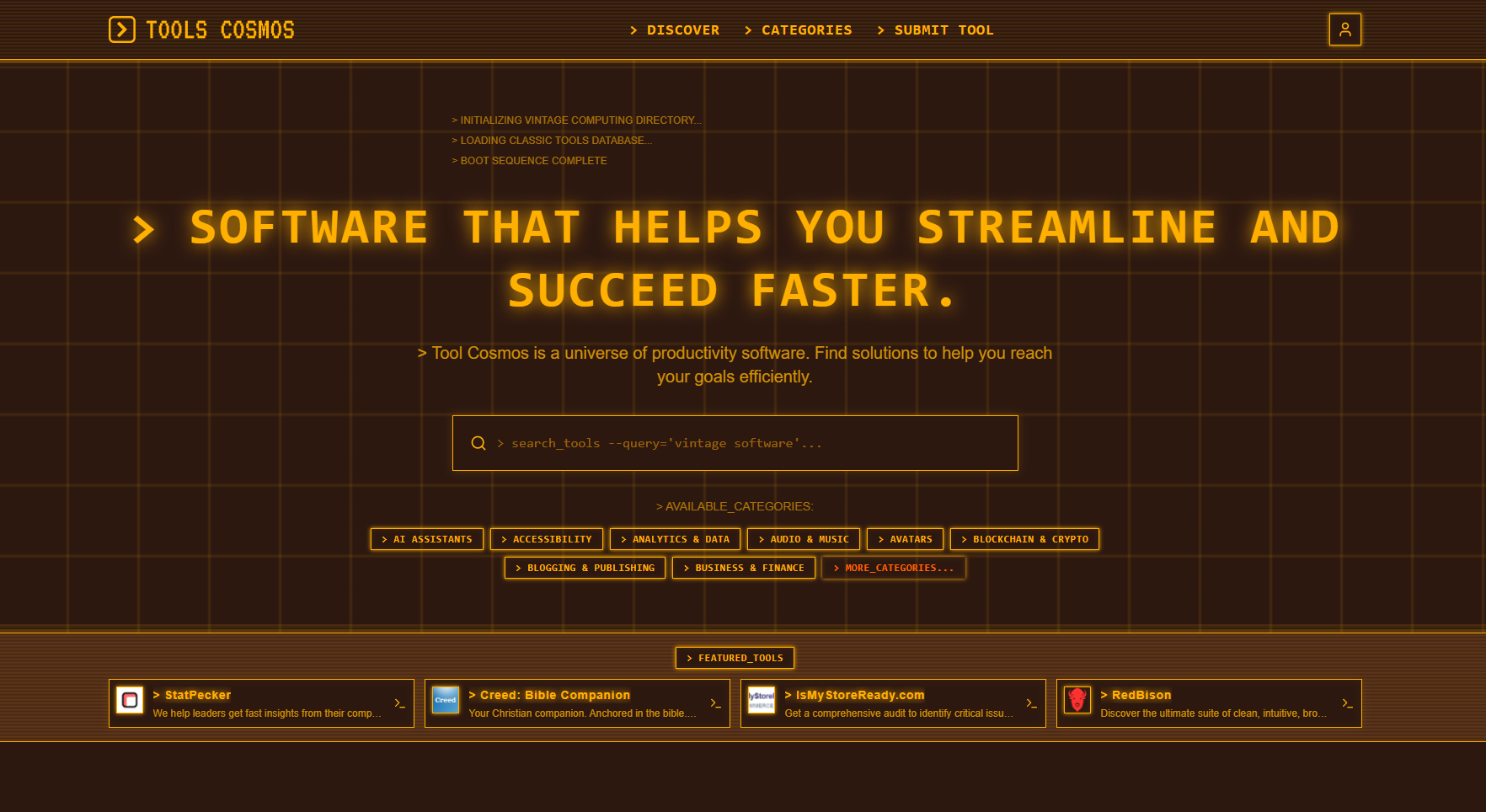 Tool Cosmos app screenshot