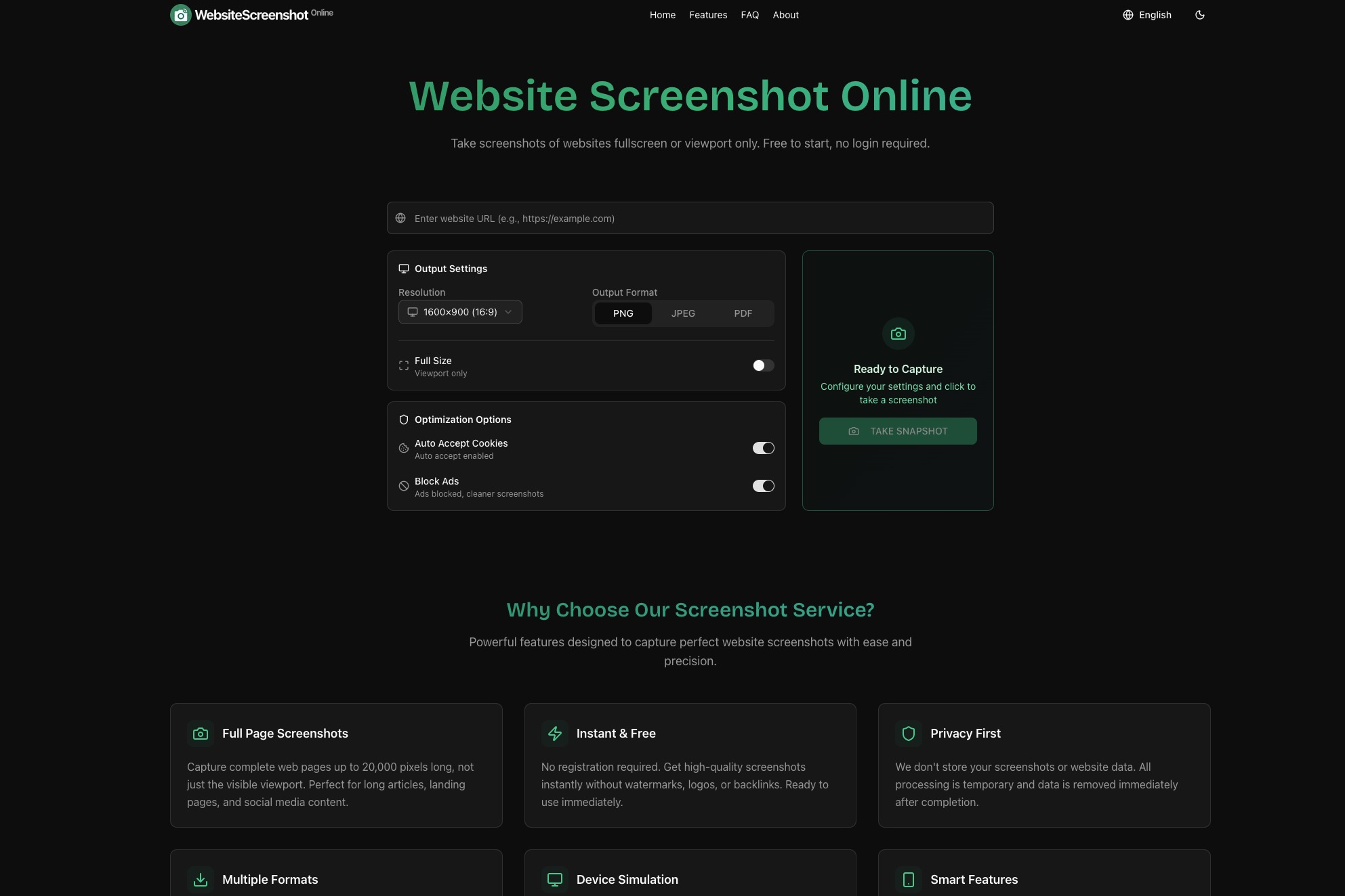 Website Screenshot Online app screenshot