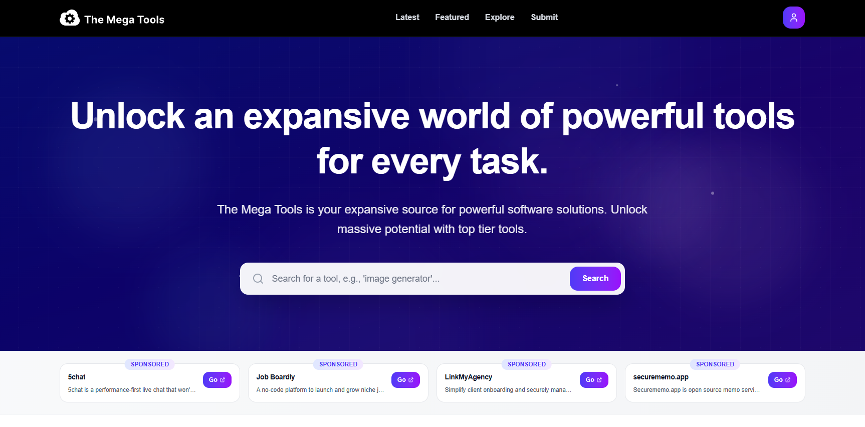 The Mega Tools app screenshot