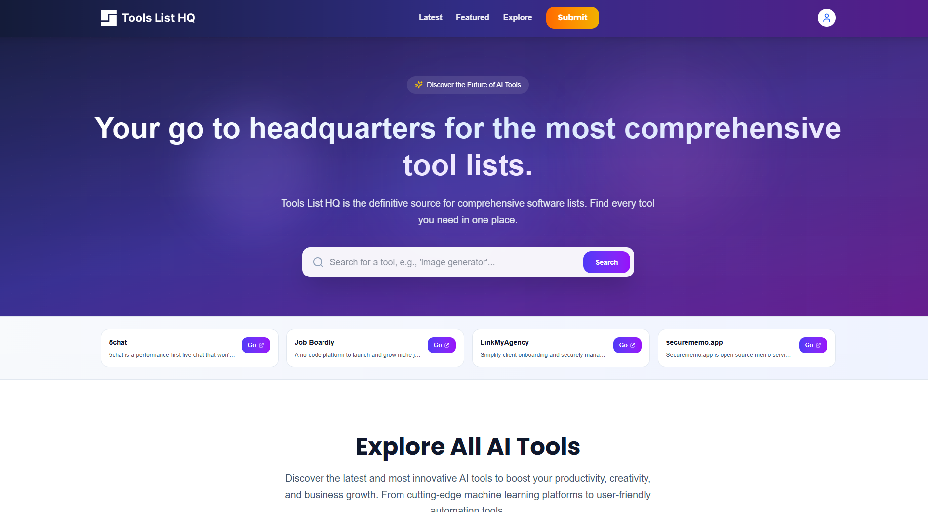 Tools List HQ app screenshot