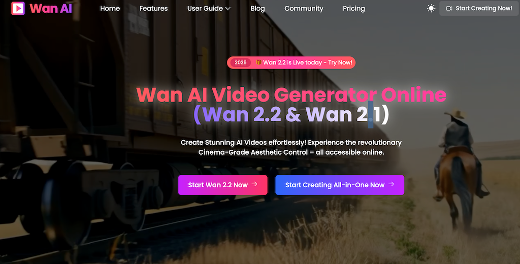 Wan AI Video Generator app screenshot
