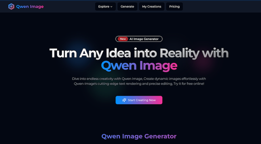 Qwen Image Generator app screenshot