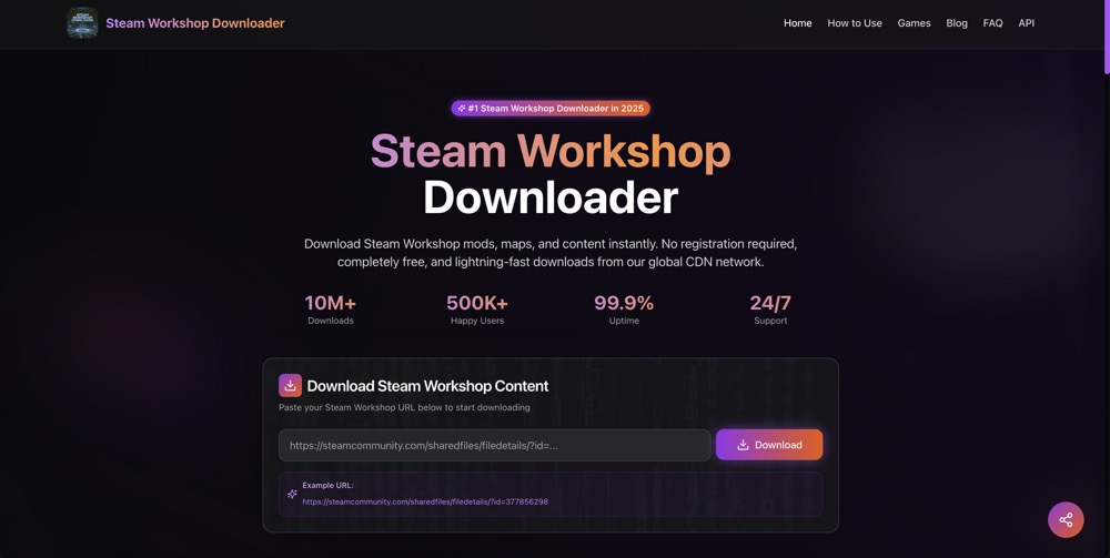 steam workshop downloader app screenshot