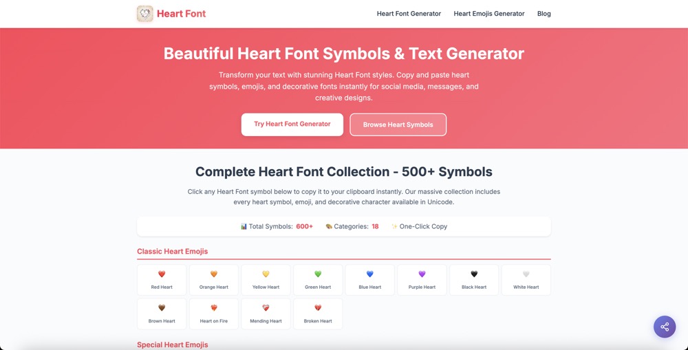heart font app screenshot