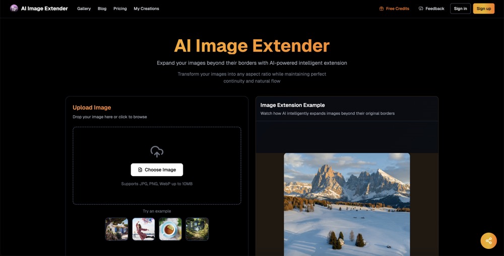 ai image extender app screenshot