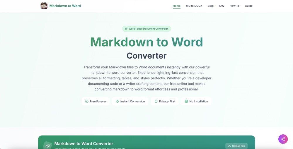 markdown to word app screenshot