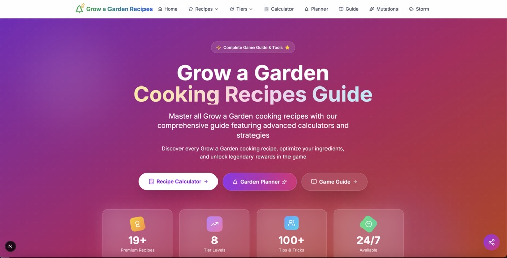 Grow a GardenCooking Recipes app screenshot