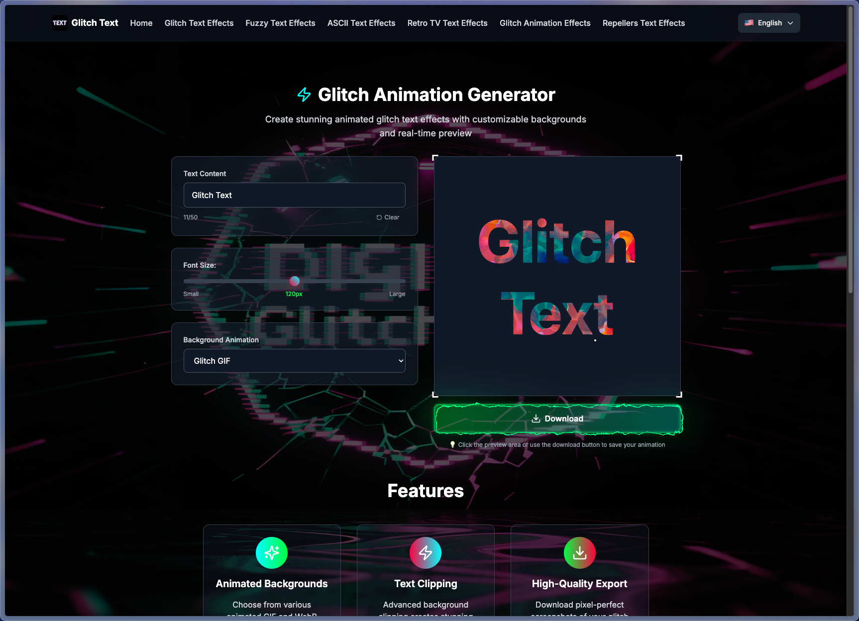 glitch text app screenshot