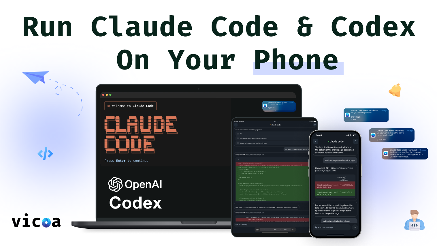 Vicoa - Vibe Code Anywhere app screenshot