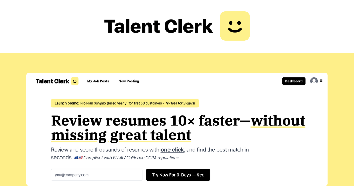 Talent Clerk app screenshot