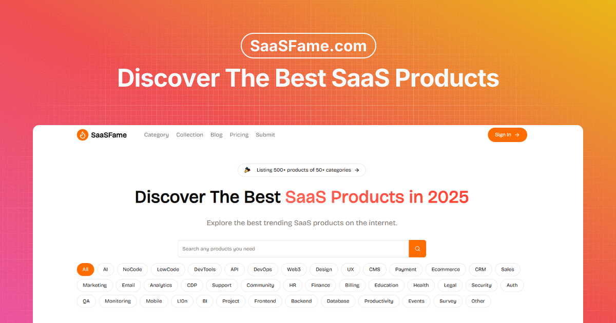 SaaSFame app screenshot