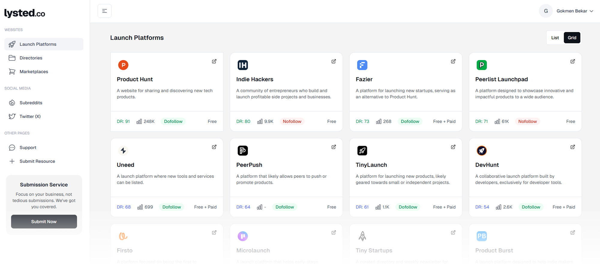 Lysted app screenshot