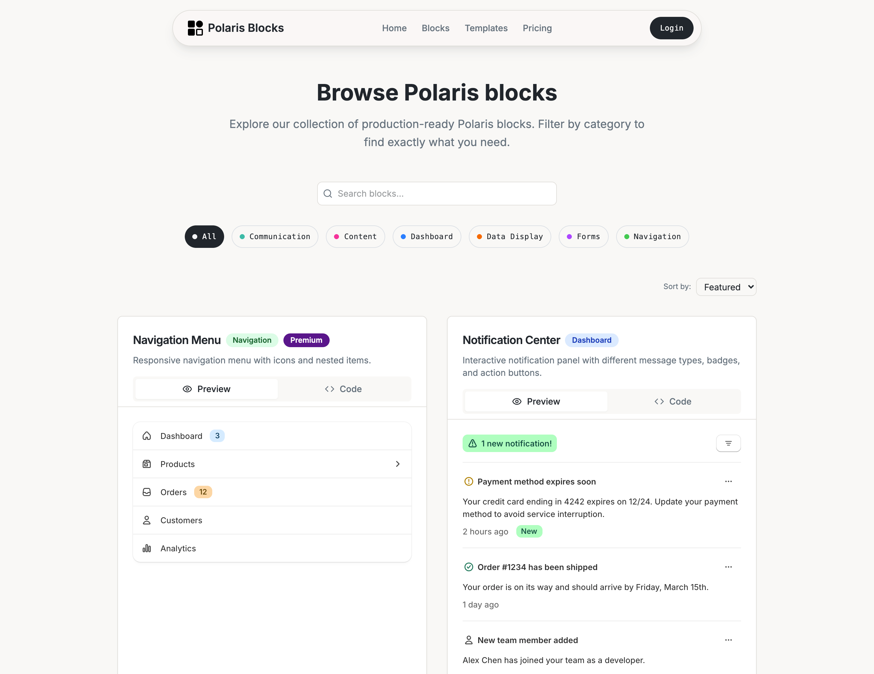 Polaris Blocks app screenshot