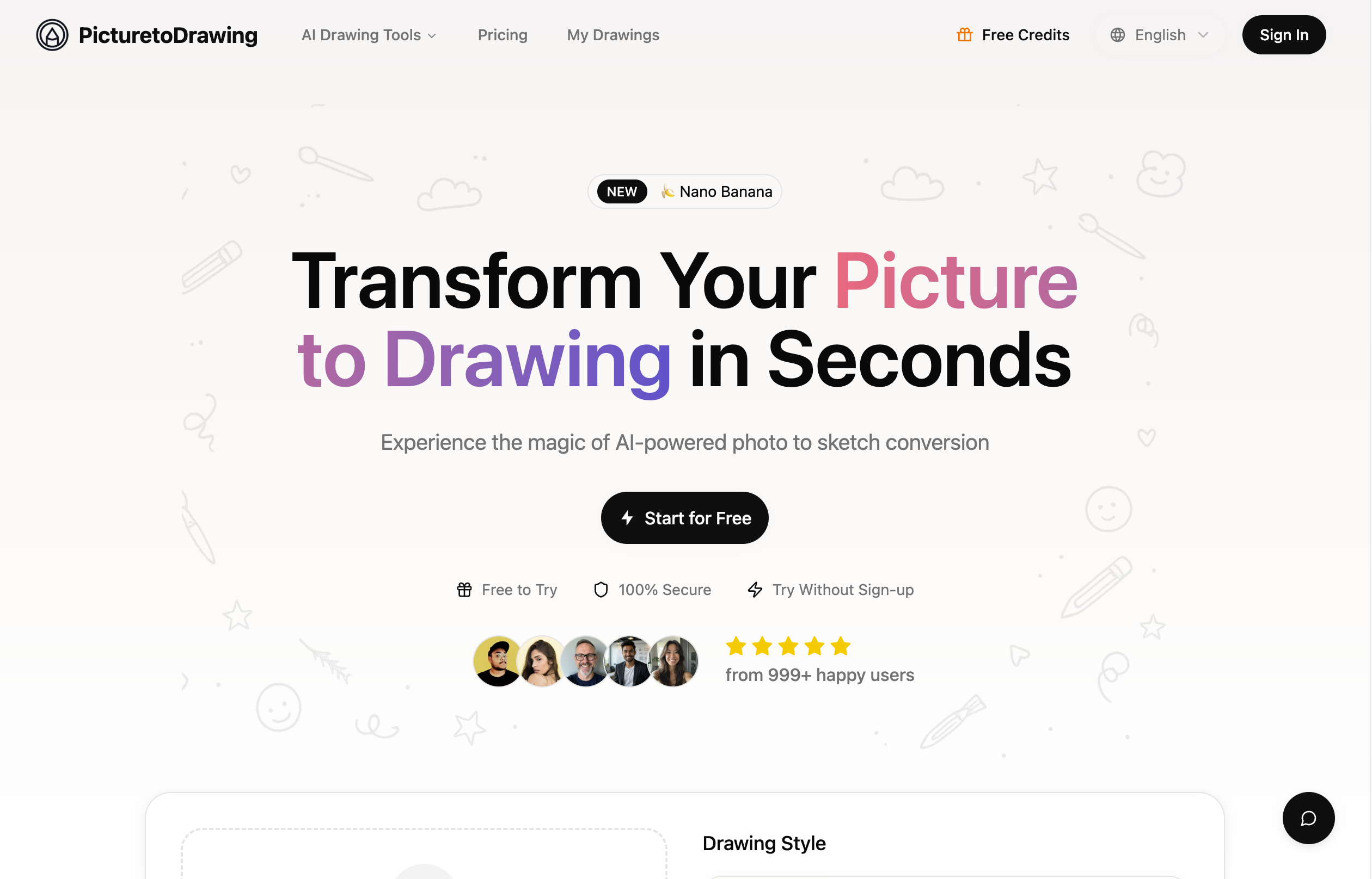 Picture to Drawing app screenshot