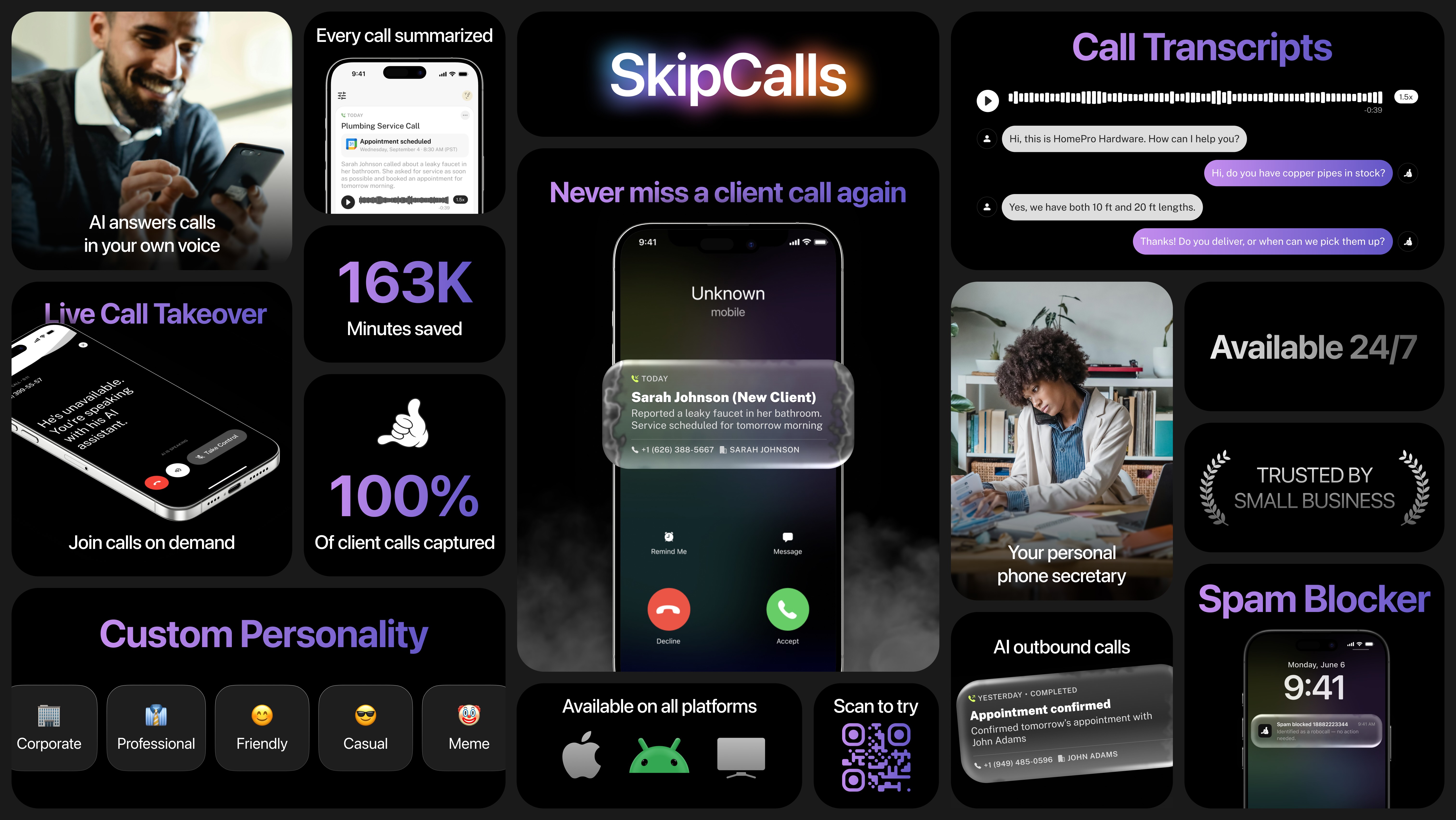 SkipCalls app screenshot