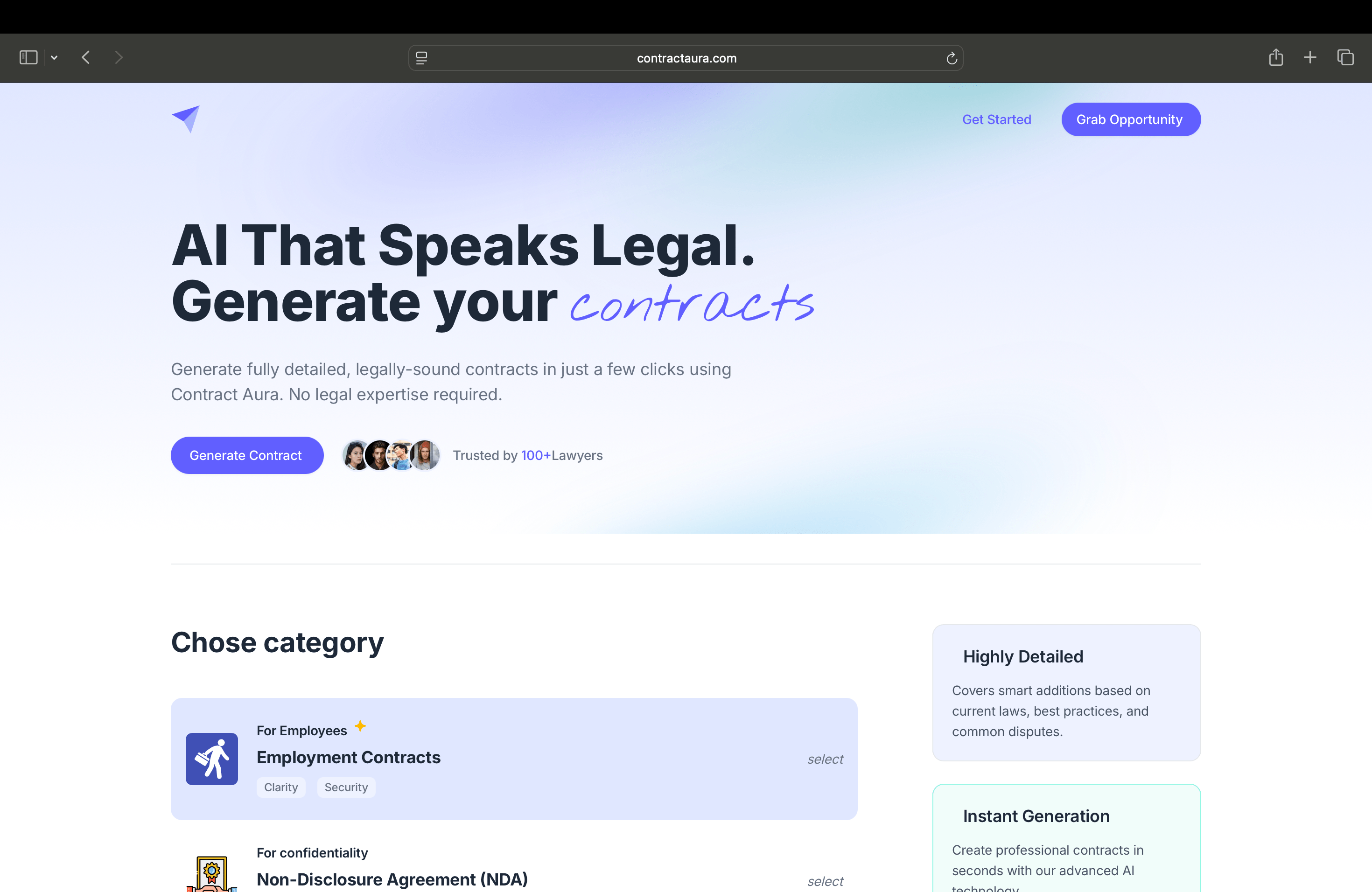 Contract Aura app screenshot