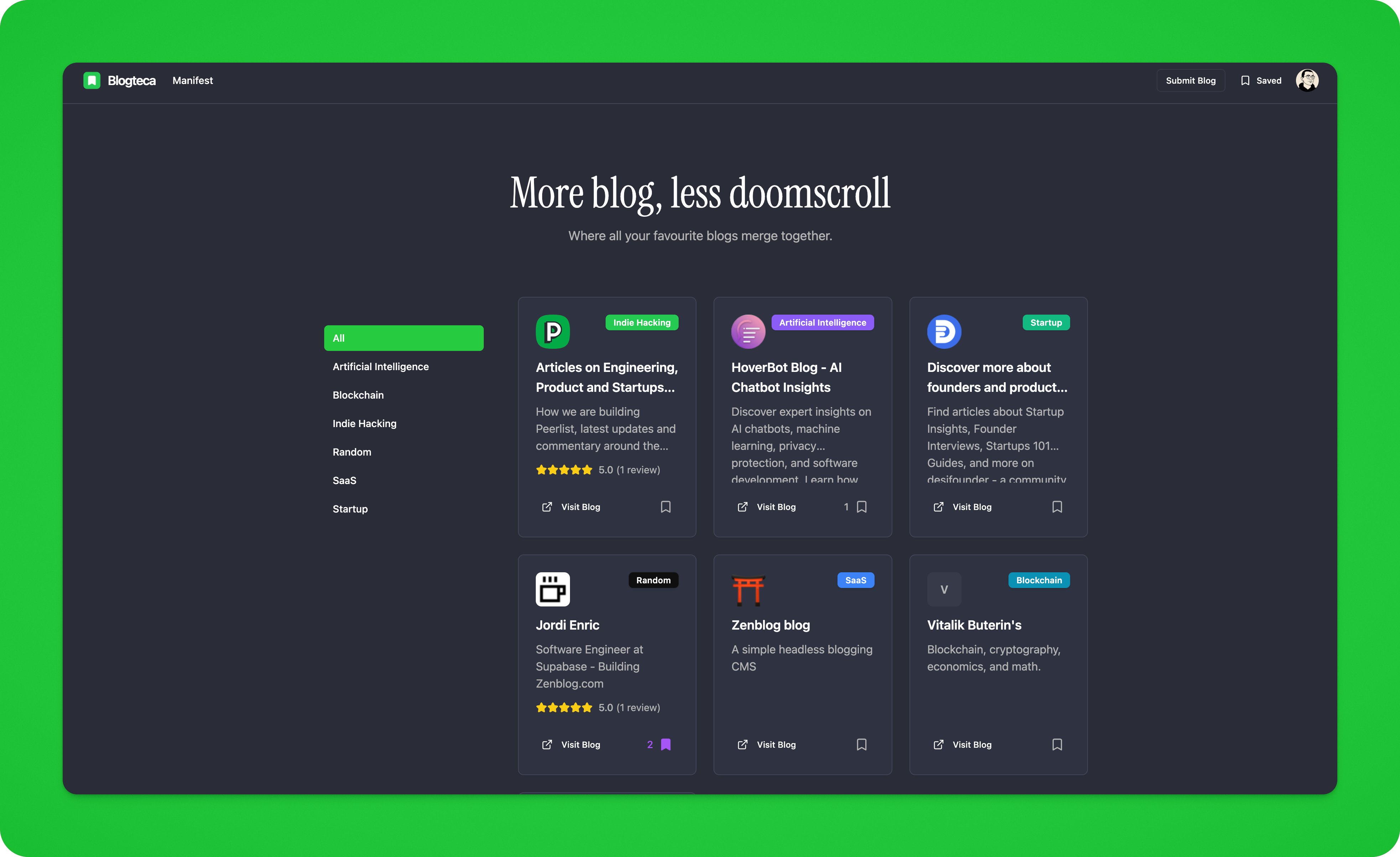 Blogteca app screenshot