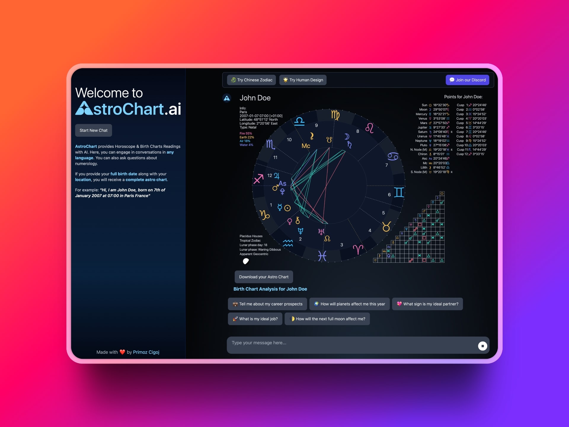 AstroChart.ai app screenshot