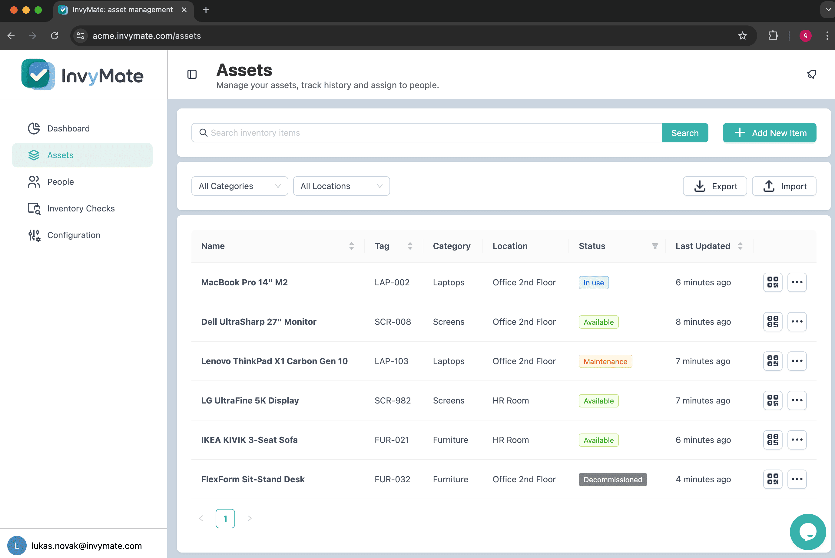 InvyMate app screenshot