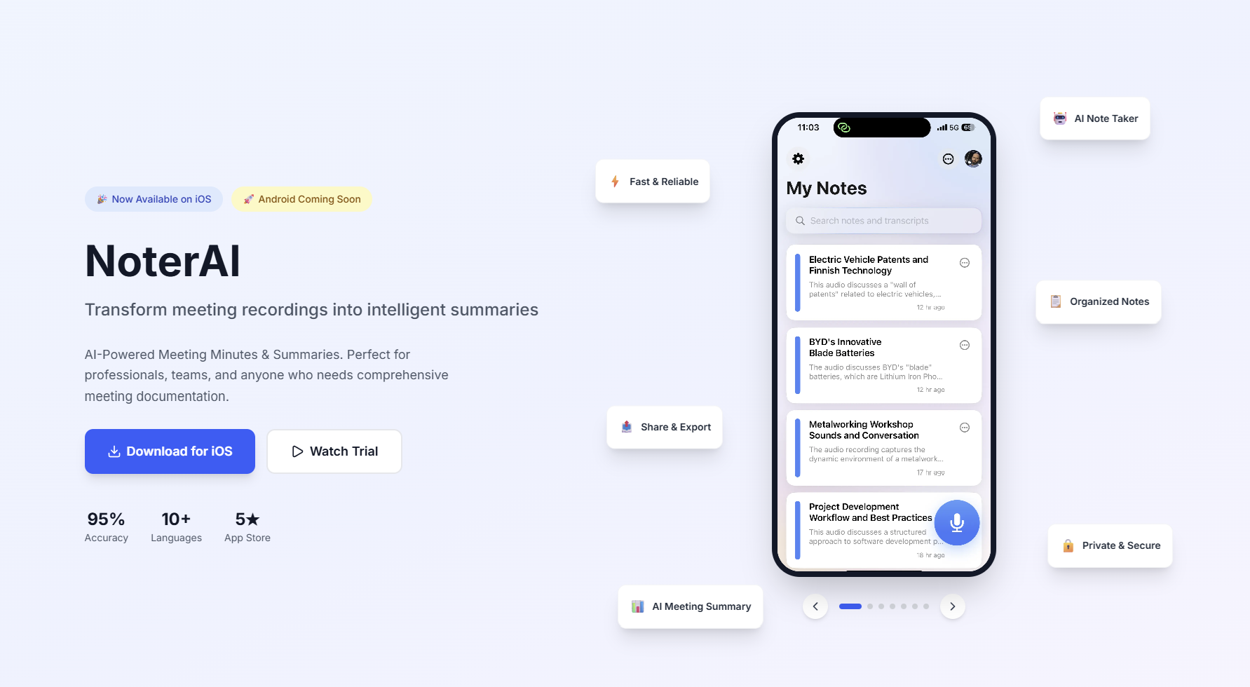 Noter AI - Meeting Note Taker app screenshot