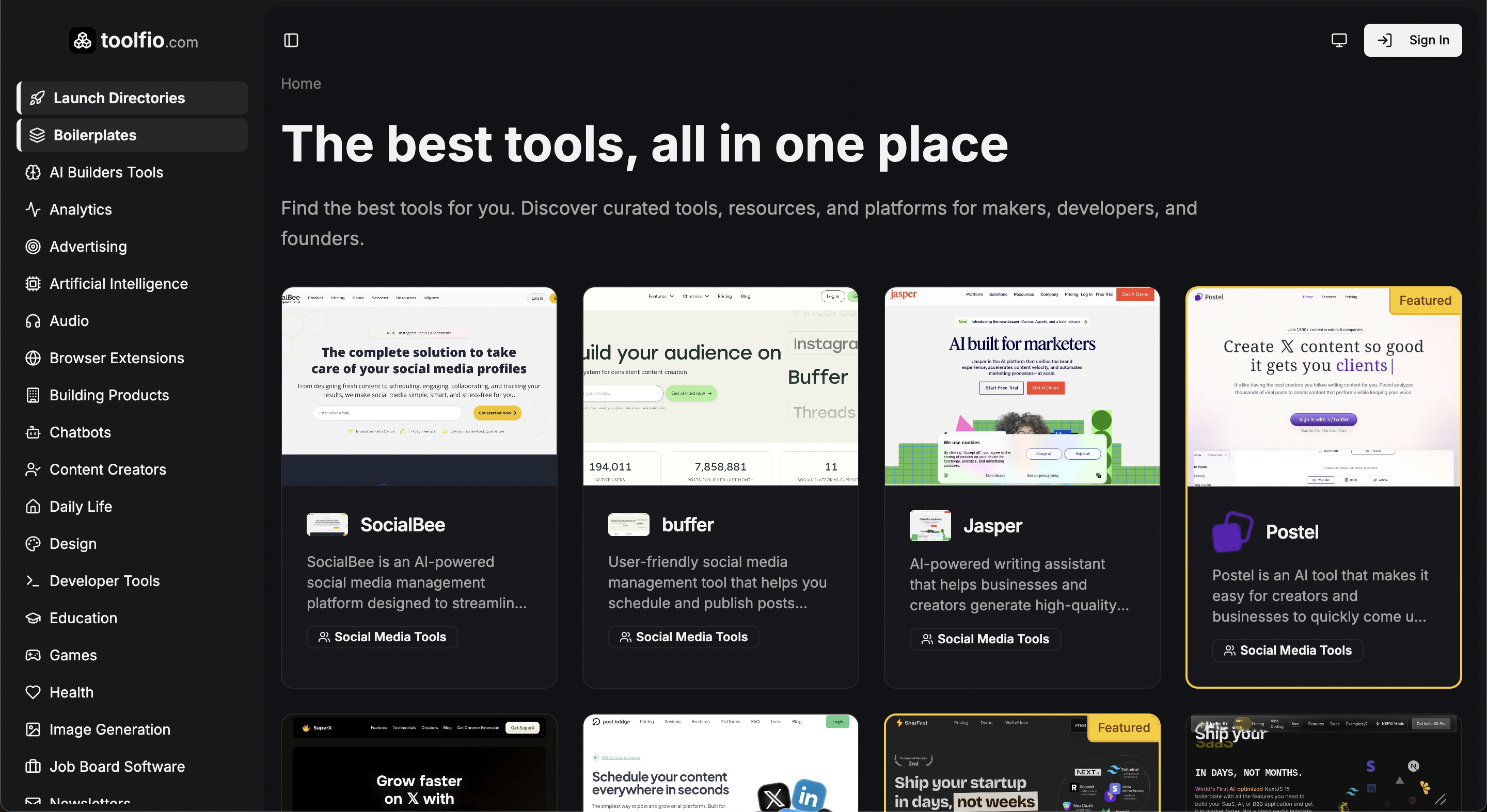 Toolfio app screenshot