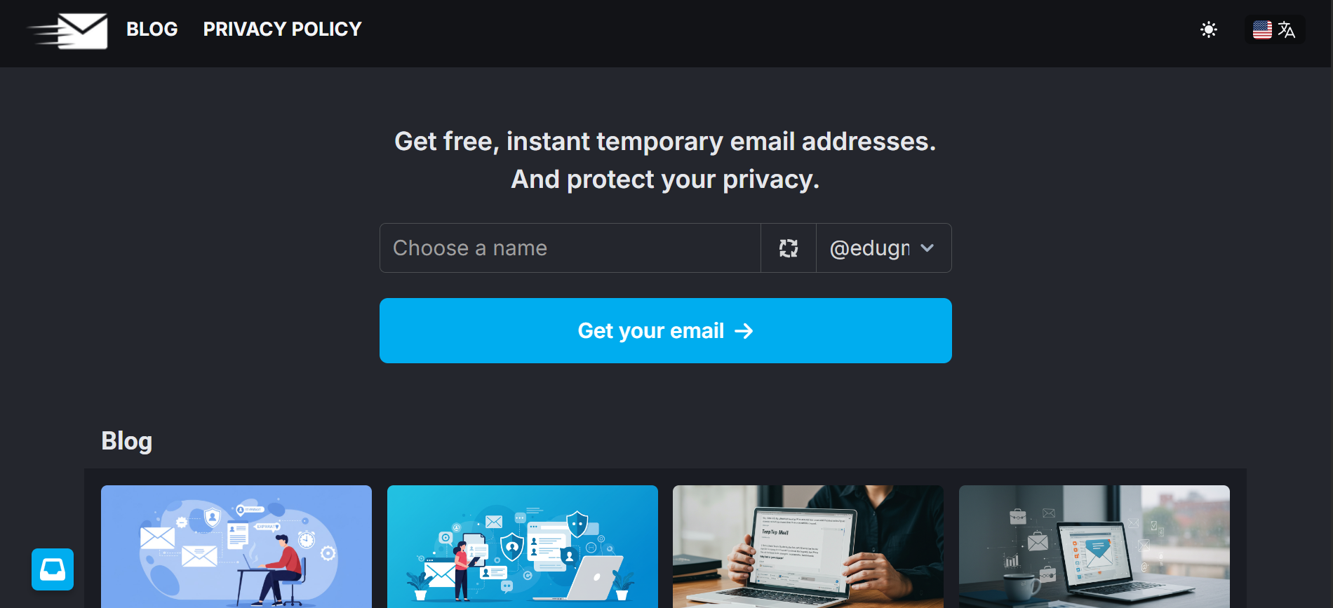 UrTempMail app screenshot