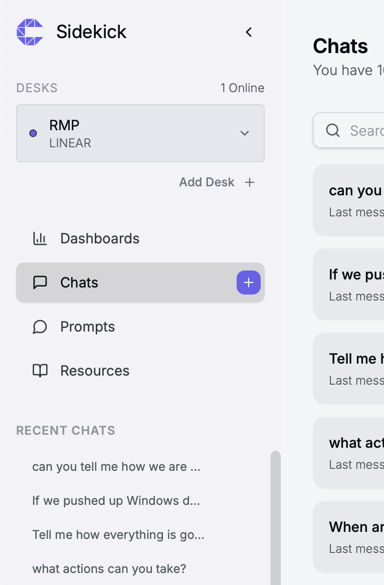 Sidekick app screenshot