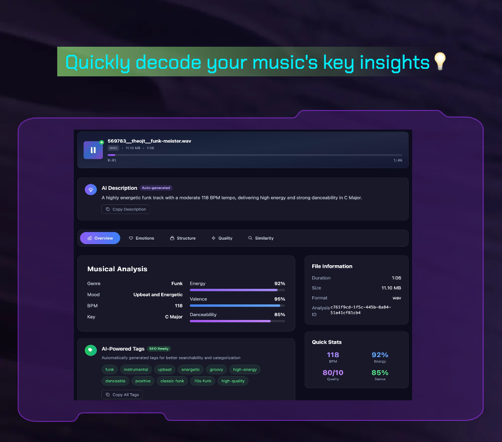 AI Describe Music app screenshot