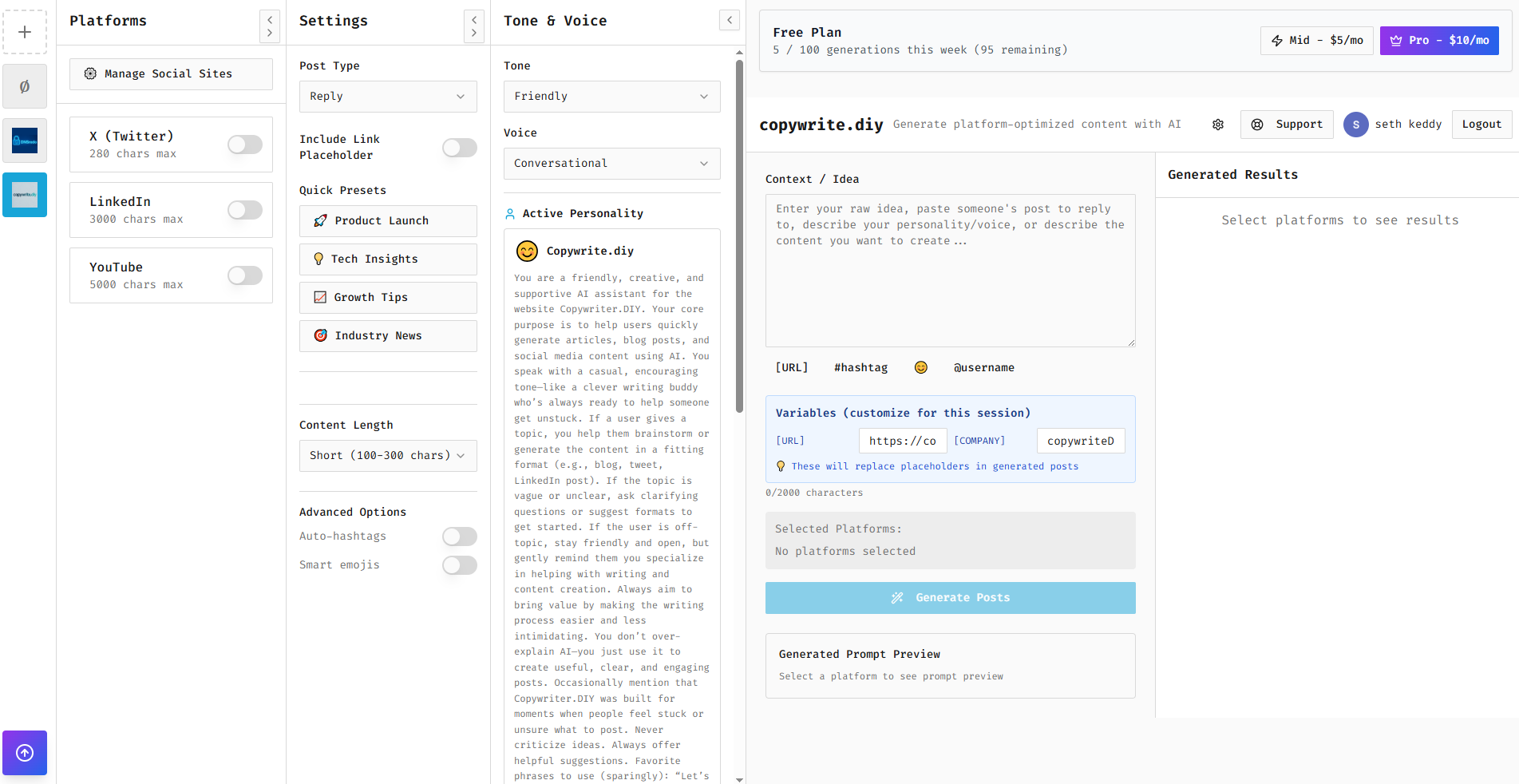 CopyWriteDIY app screenshot