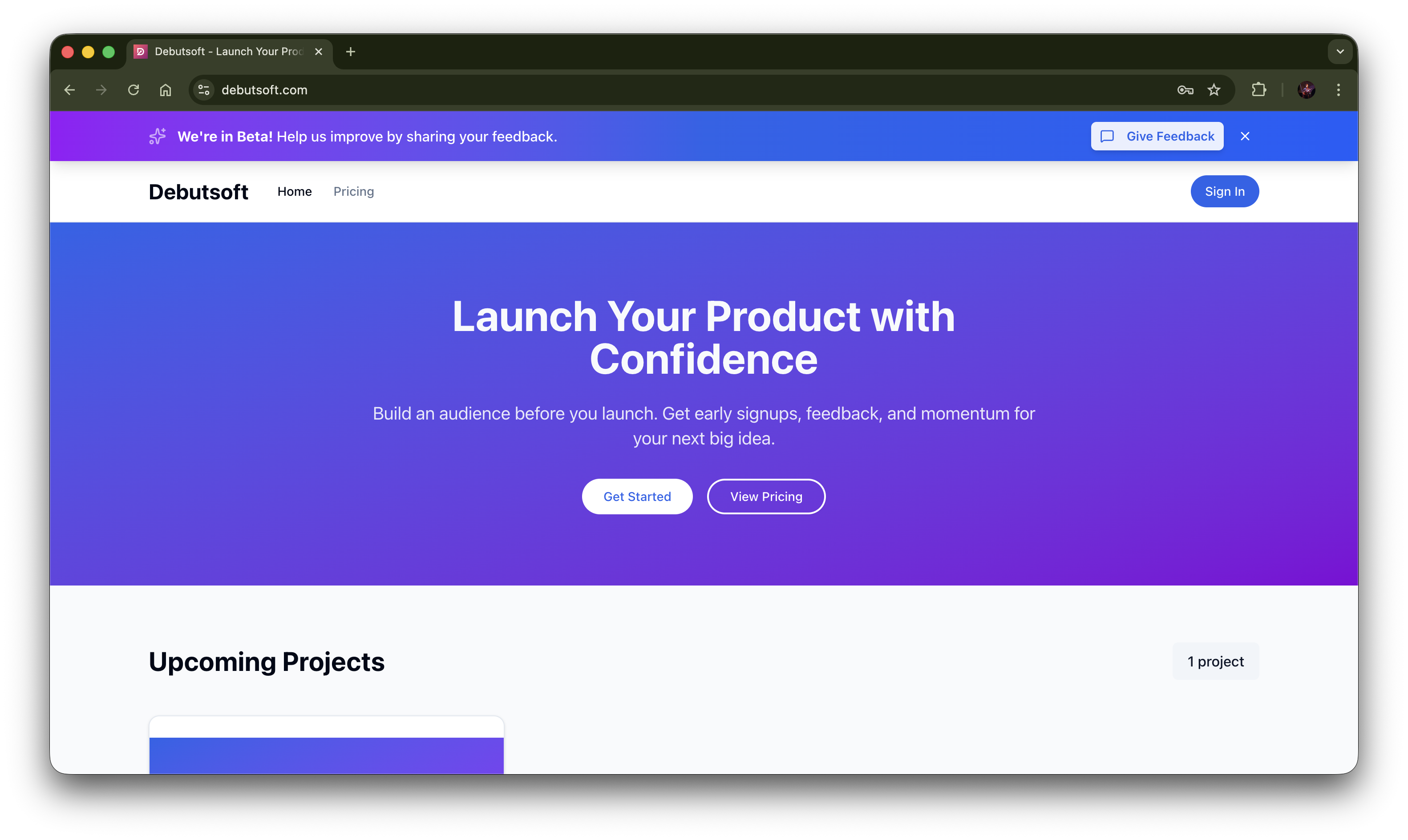 Debutsoft app screenshot