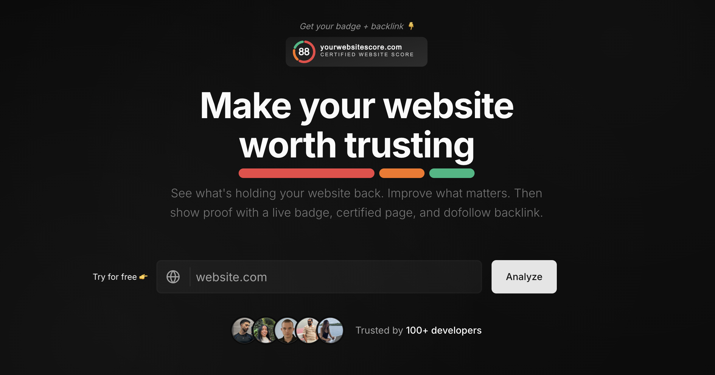YourWebsiteScore app screenshot