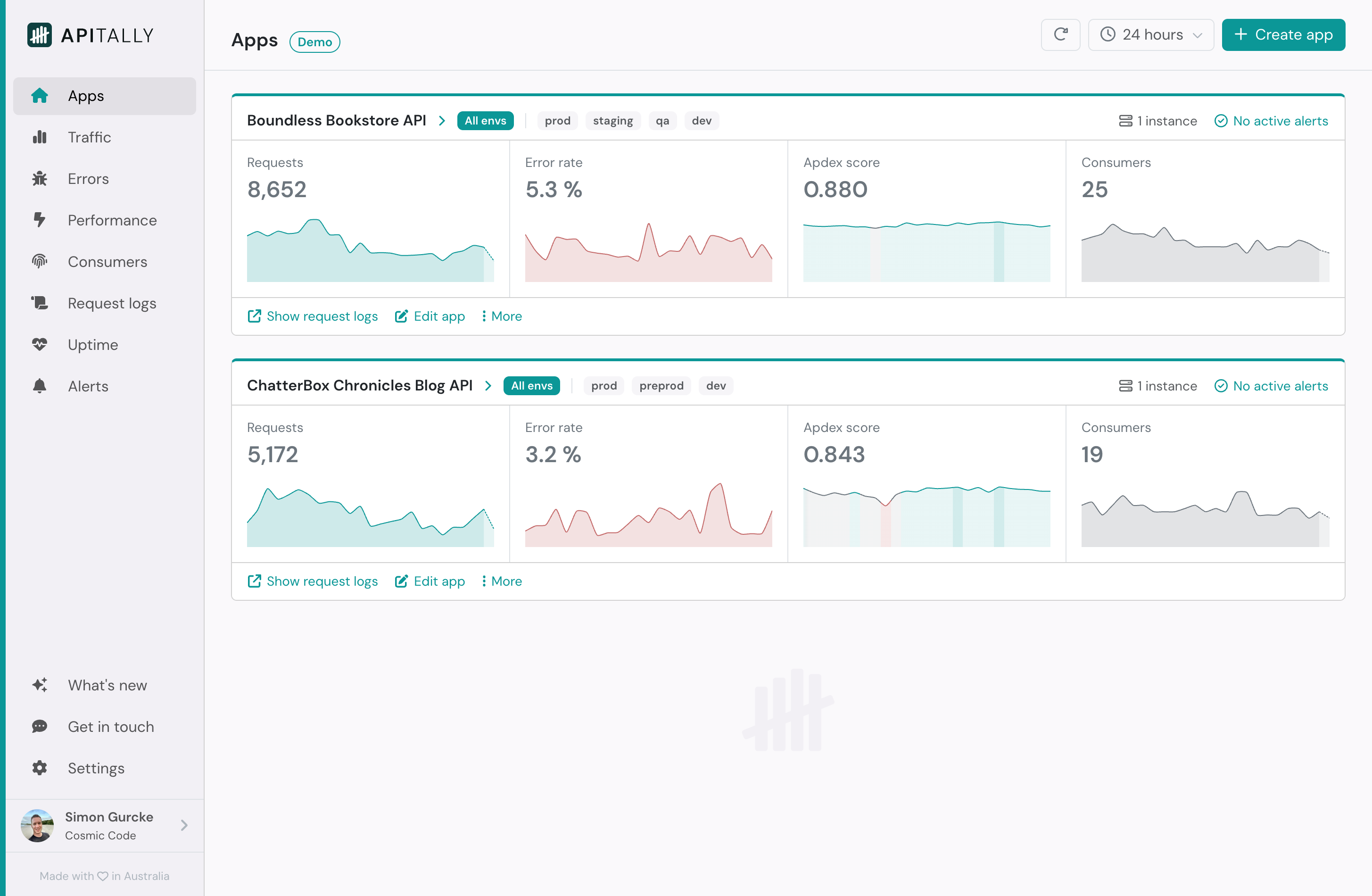 Apitally app screenshot