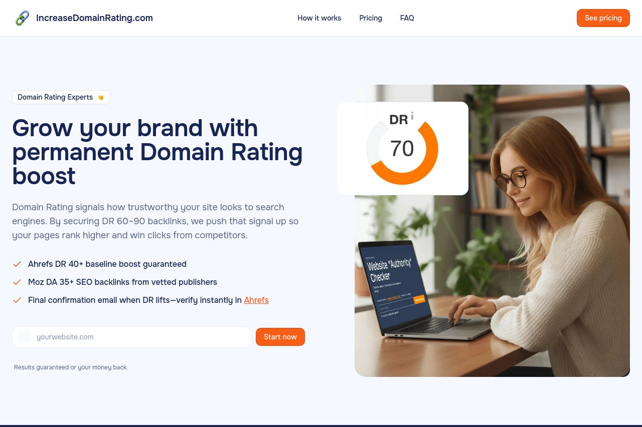 IncreaseDomainRating app screenshot