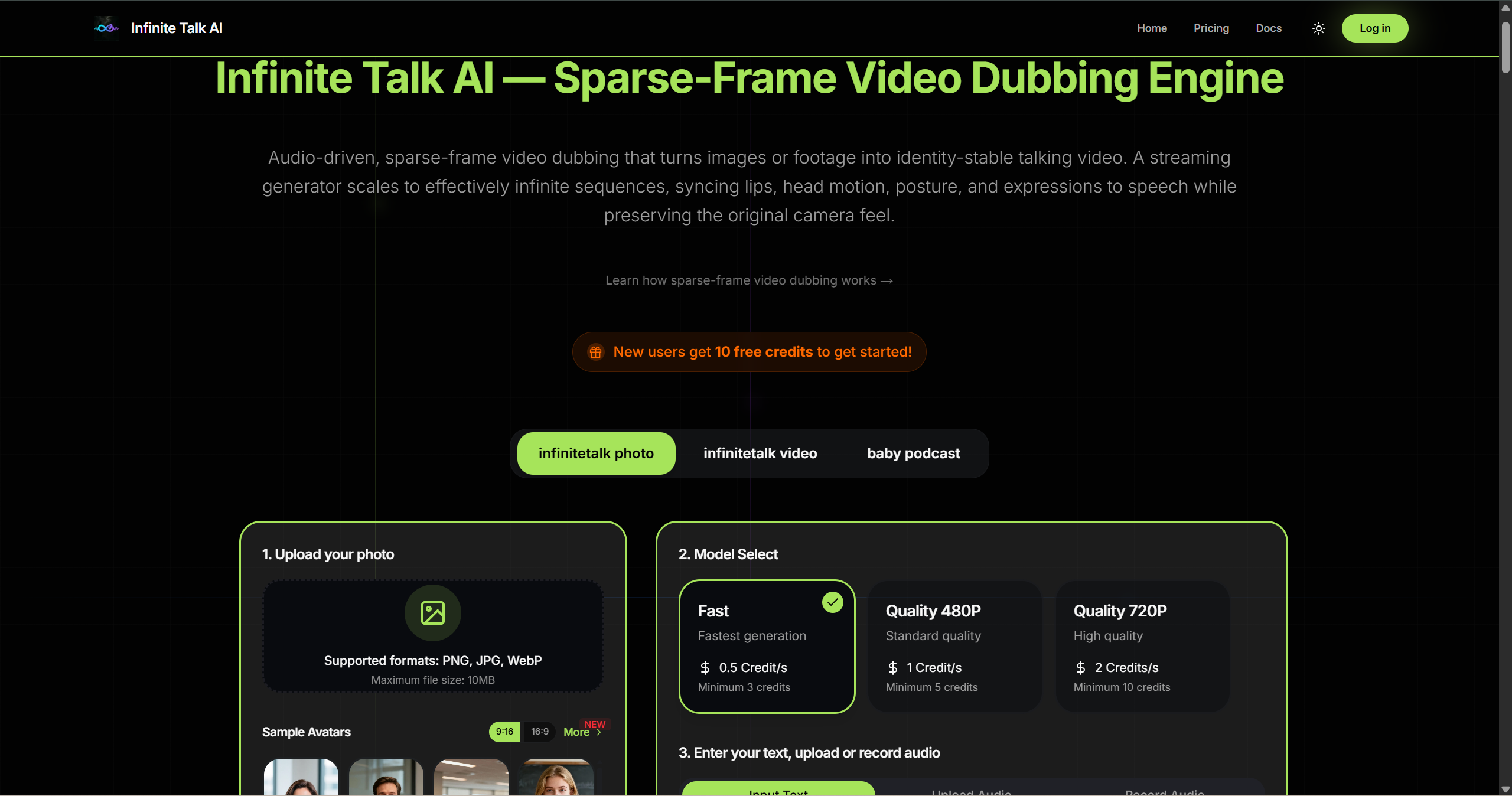 Infinite Talk AI app screenshot