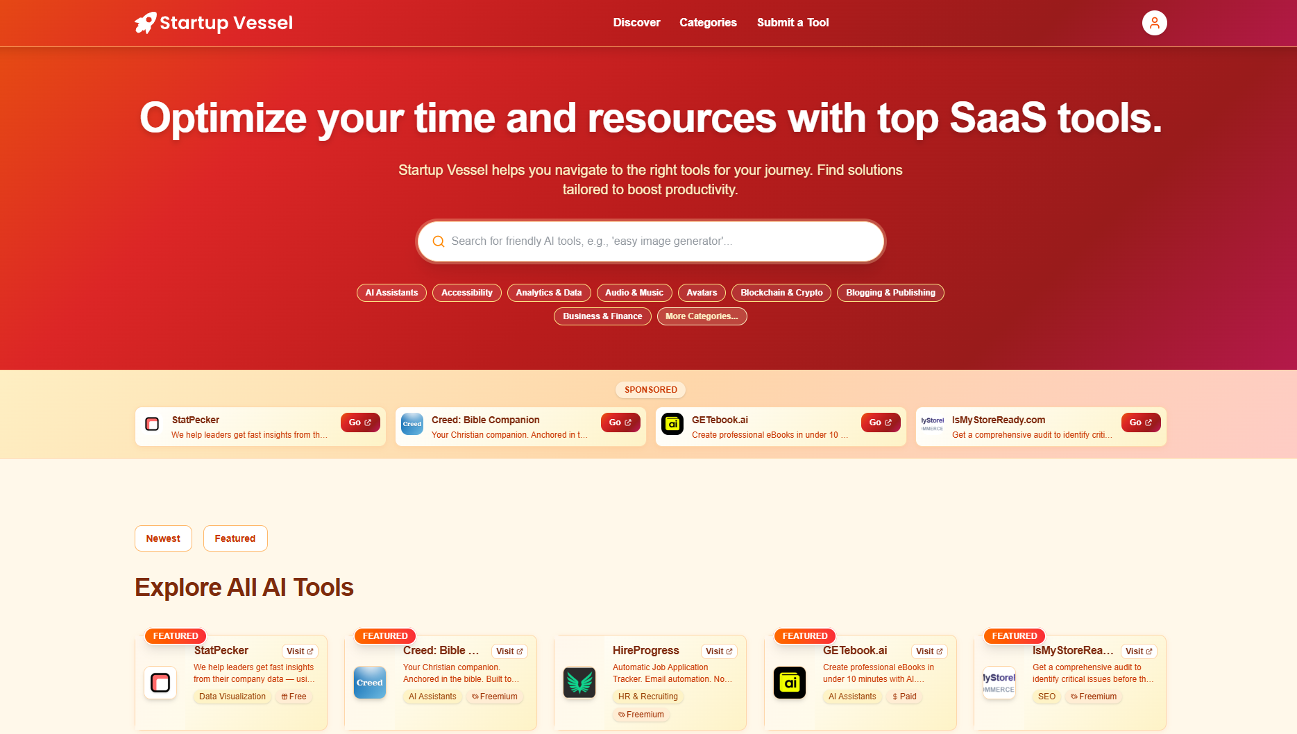 Startup Vessel app screenshot