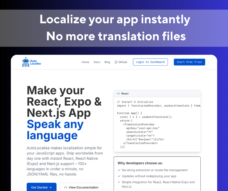 AutoLocalise app screenshot