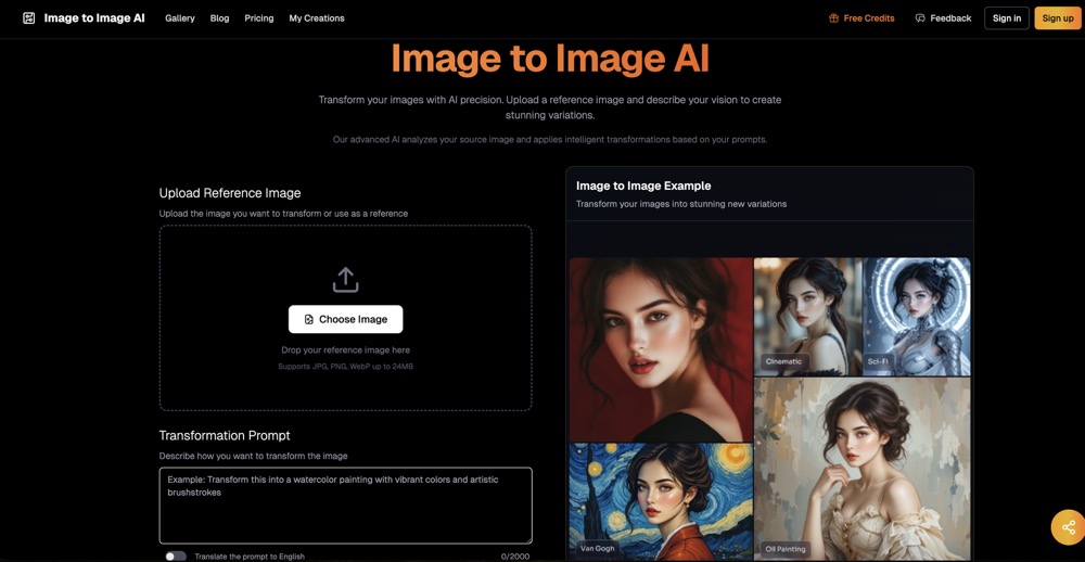 image to image ai app screenshot