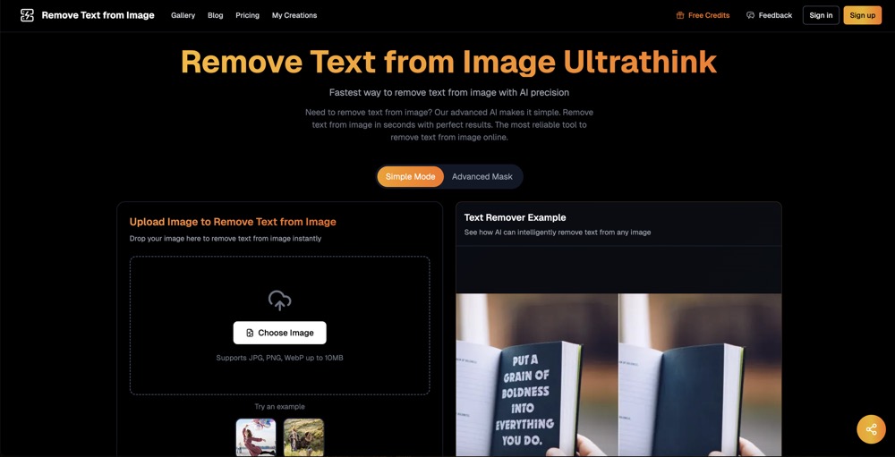 remove text from image app screenshot