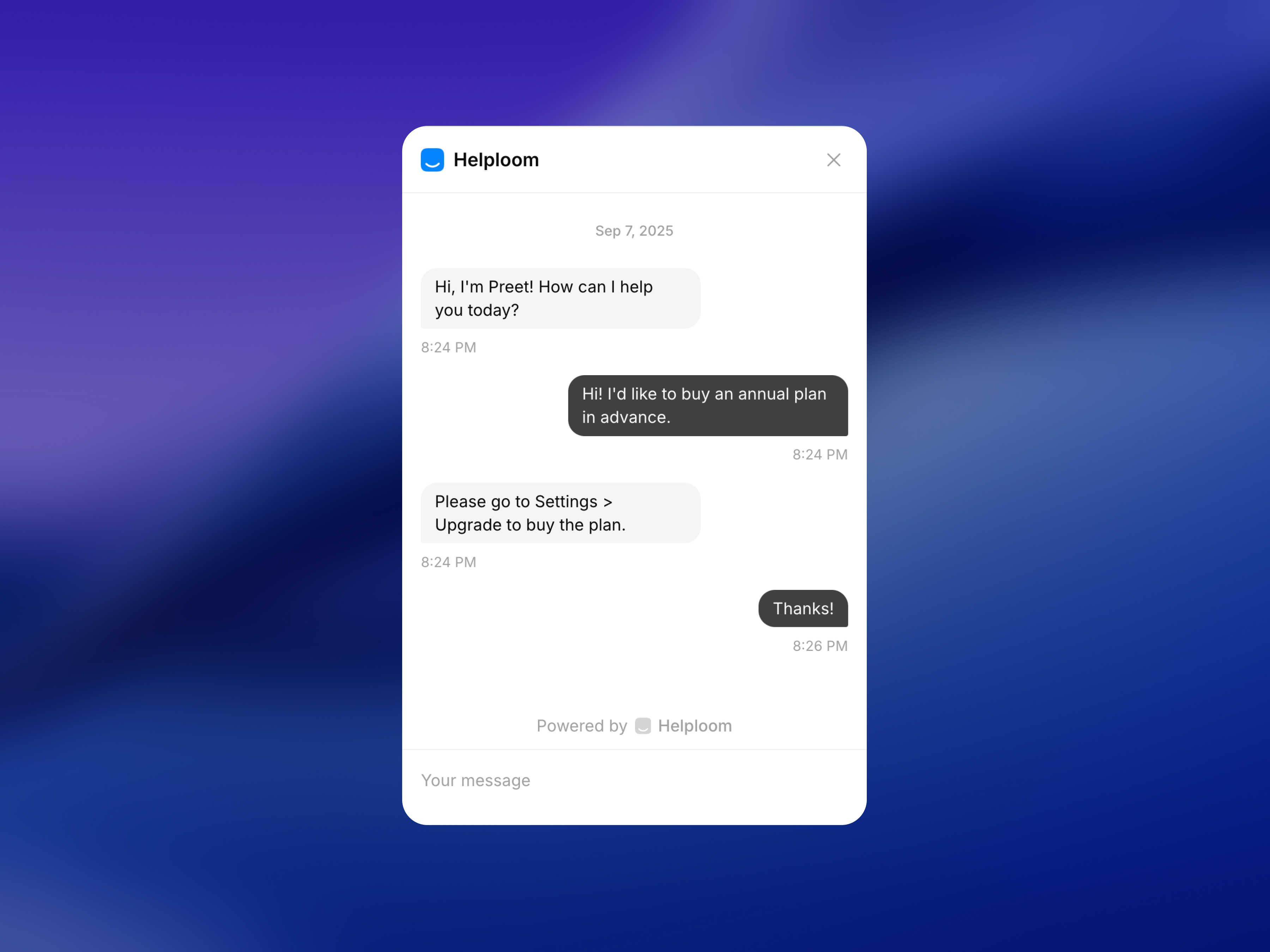 Helploom app screenshot