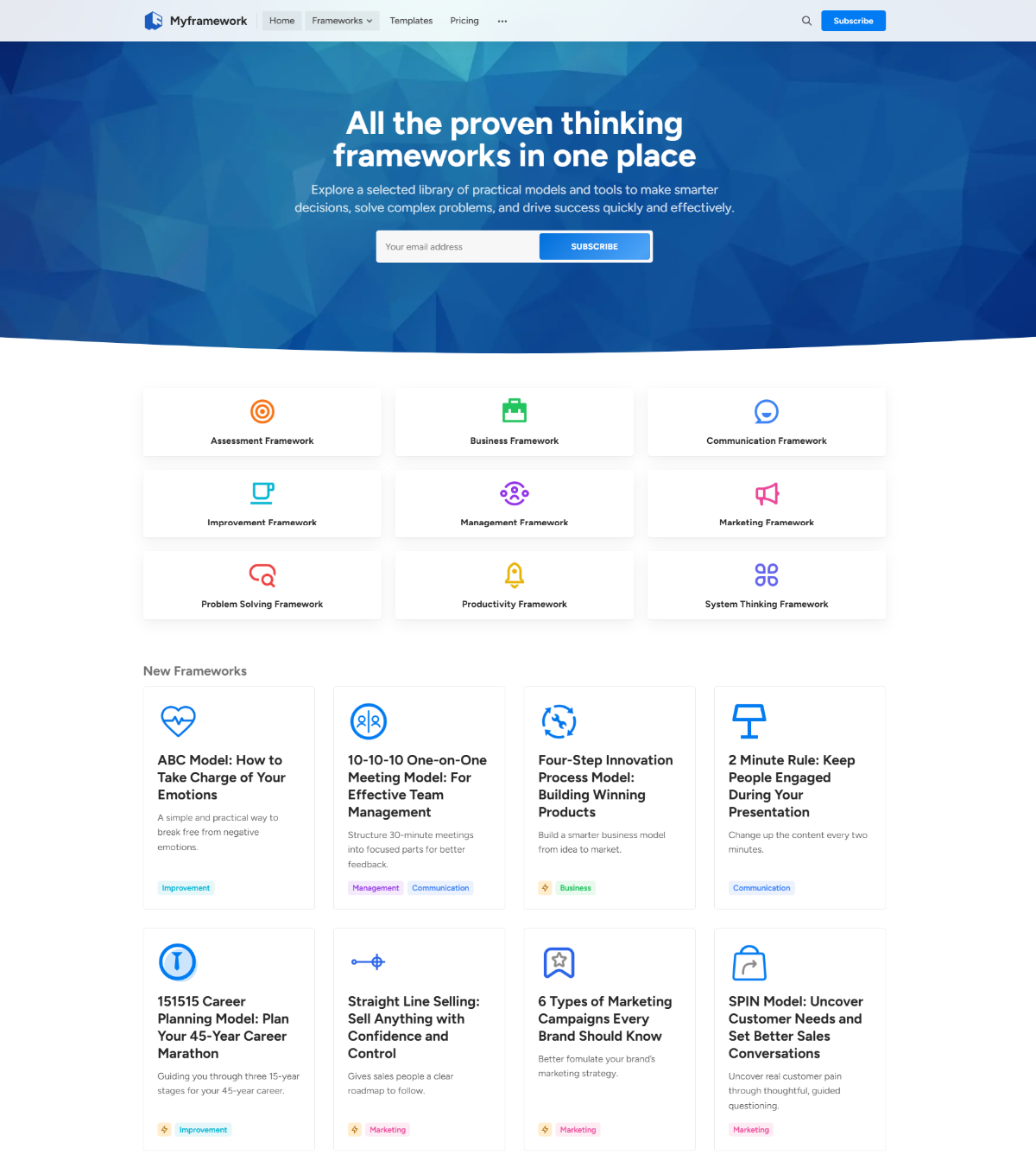 MyFramework app screenshot